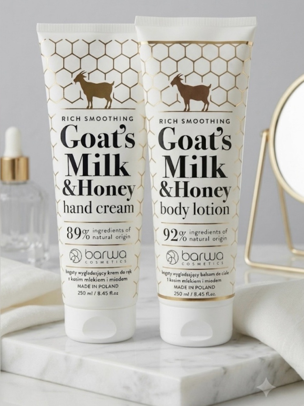 Barwa Goat's Milk&Honey Hand Cream & Body Lotion 250ml/8.45fl.oz Made in Poland